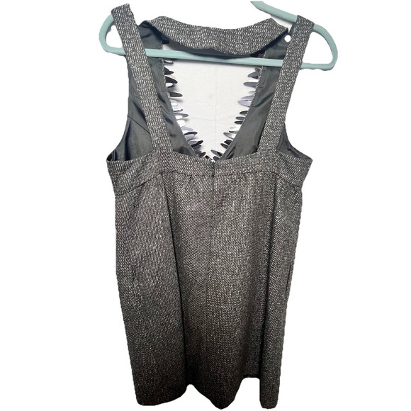 Anna Sui women's  sleeveless tweed sequin Funky fringe mini dress size M gray - Picture 11 of 13